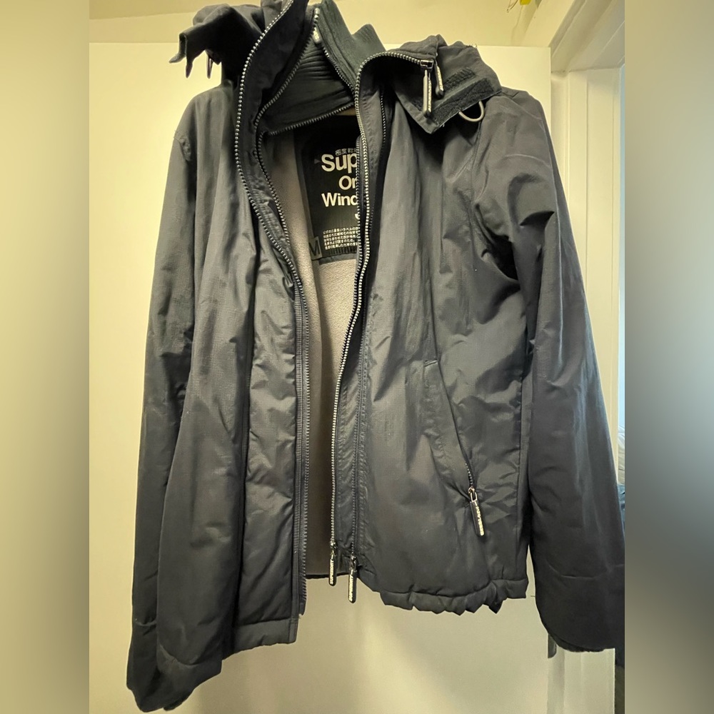 Superdry Jacket. Medium. Navy blue. Worn a few times.